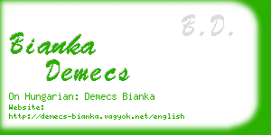 bianka demecs business card